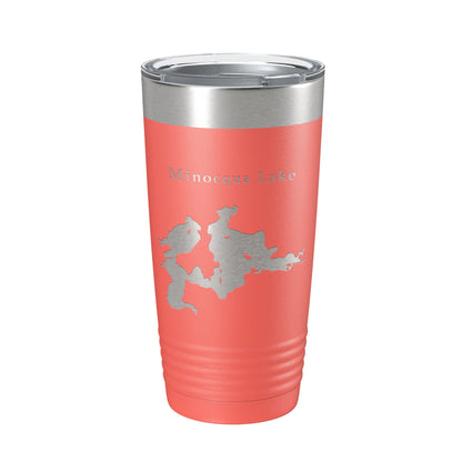 Minocqua Lake Map Tumbler Travel Mug Insulated Laser Engraved Coffee Cup Wisconsin 20 oz-20