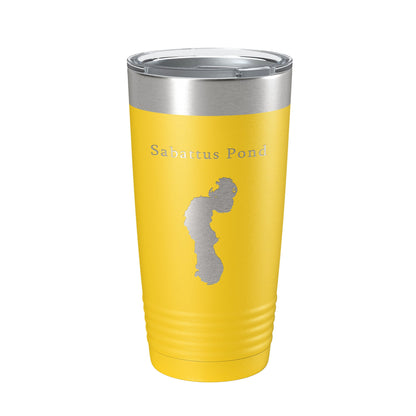 Sabattus Pond Tumbler Lake Map Travel Mug Insulated Laser Engraved Coffee Cup Maine 20 oz-19