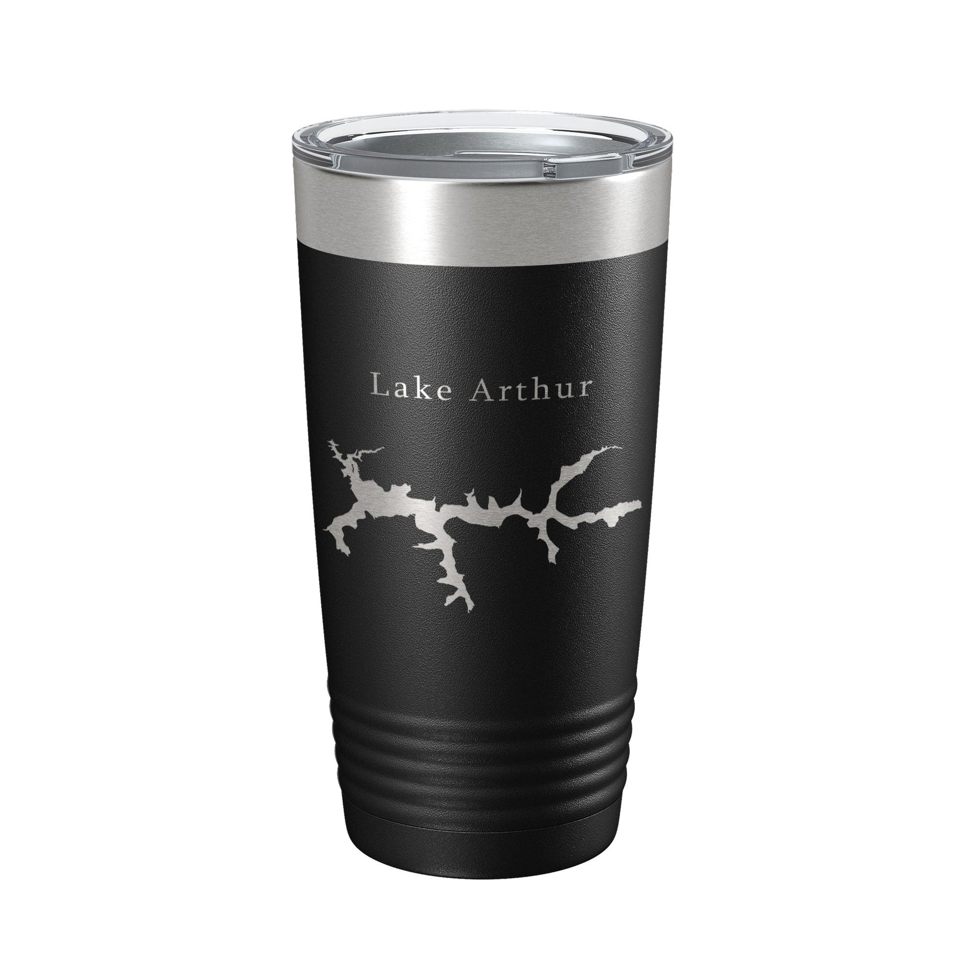 Lake Arthur Map Tumbler Travel Mug Insulated Laser Engraved Coffee Cup Pennsylvania 20 oz-0