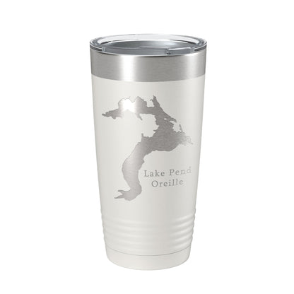 Lake Pend Oreille Map Tumbler Travel Mug Insulated Laser Engraved Coffee Cup Idaho 20 oz-1