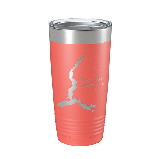 Waterbury Reservoir Tumbler Lake Map Travel Mug Insulated Laser Engraved Coffee Cup Vermont 20 oz-20
