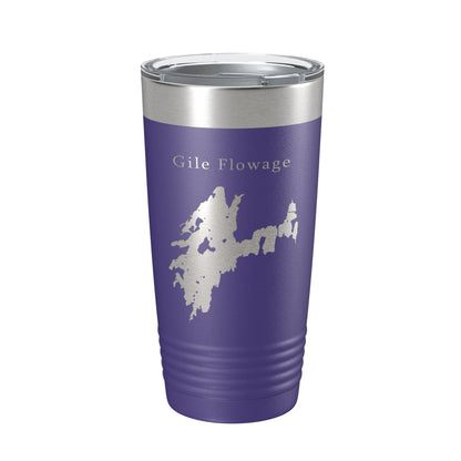 Gile Flowage Tumbler Lake Map Travel Mug Insulated Laser Engraved Coffee Cup Wisconsin 20 oz-15