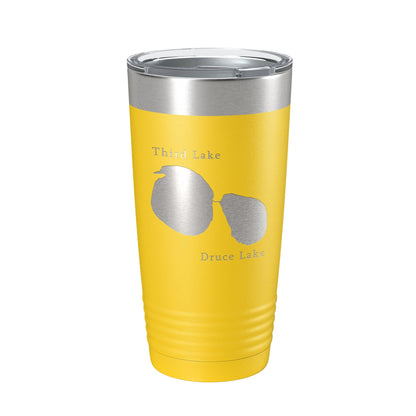 Third and Druce Lakes Map Tumbler Travel Mug Insulated Laser Engraved Coffee Cup Mill Creek Illinois 20 oz-19