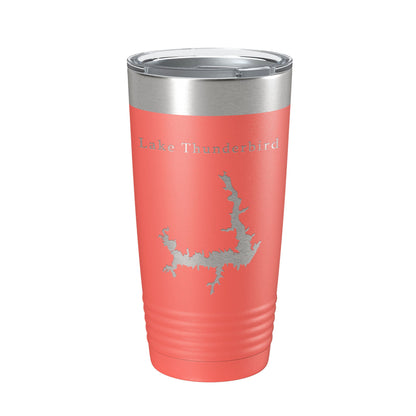 Lake Thunderbird Map Tumbler Travel Mug Insulated Laser Engraved Coffee Cup Oklahoma 20 oz-20