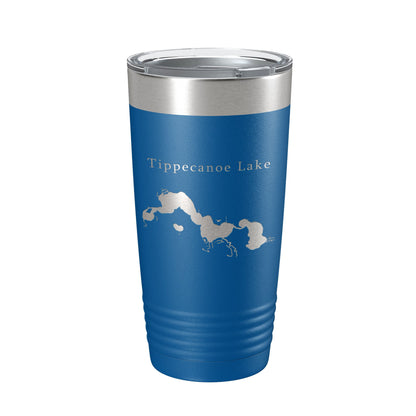 Tippecanoe Lake Map Tumbler Travel Mug Insulated Laser Engraved Coffee Cup Indiana 20 oz-6