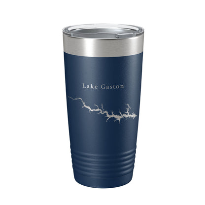 Lake Gaston Map Tumbler Travel Mug Insulated Laser Engraved Coffee Cup North Carolina Virginia 20 oz-2