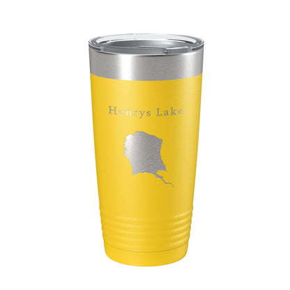 Henrys Lake Map Tumbler Travel Mug Insulated Laser Engraved Coffee Cup Idaho 20 oz-4