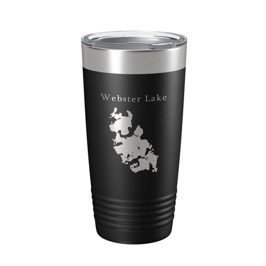 Webster Lake Map Tumbler Travel Mug Insulated Laser Engraved Coffee Cup Massachusetts 20 oz-0