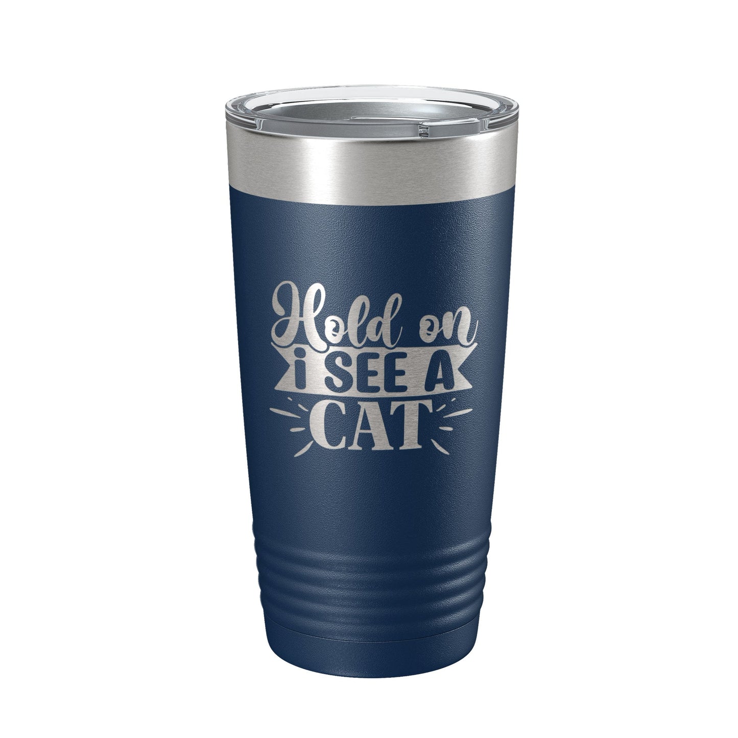 Hold On I See A Cat Tumbler Travel Mug Funny Cat Lover Gift Insulated Laser Engraved Coffee Cup 20 oz-2