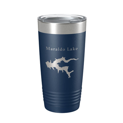Maraldo Lake Map Tumbler Travel Mug Insulated Laser Engraved Coffee Cup Illinois 20 oz-8