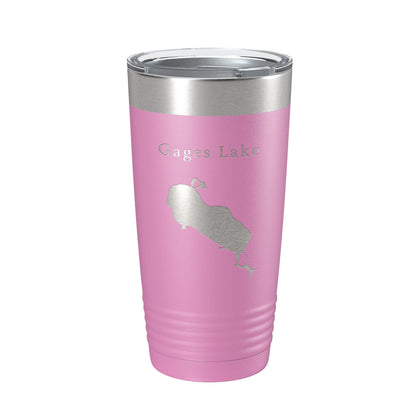Gages Lake Map Tumbler Travel Mug Insulated Laser Engraved Coffee Cup Illinois 20 oz-14