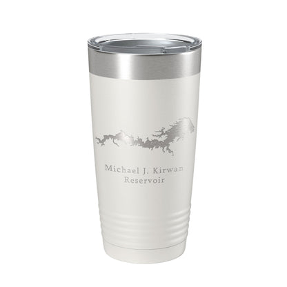 Michael J. Kirwan Reservoir Tumbler Lake Map Travel Mug Insulated Laser Engraved Coffee Cup Ohio 20 oz-1