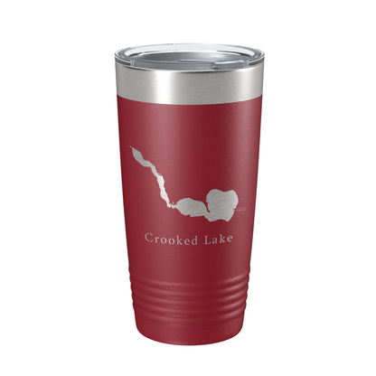 Crooked Lake Map Tumbler Travel Mug Insulated Laser Engraved Coffee Cup Indiana 20 oz-18