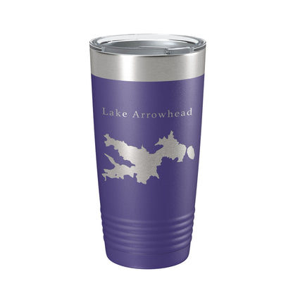 Lake Arrowhead Map Tumbler Travel Mug Insulated Laser Engraved Coffee Cup California 20 oz-15