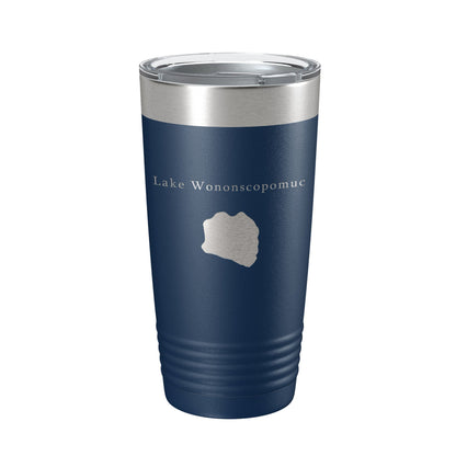 Lake Wononscopomuc Map Tumbler Travel Mug Insulated Laser Engraved Coffee Cup Connecticut 20 oz-2