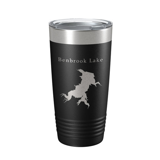 Benbrook Lake Map Tumbler Travel Mug Insulated Laser Engraved Coffee Cup Texas 20 oz-0