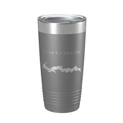 Lake Carlinville Map Tumbler Travel Mug Insulated Laser Engraved Coffee Cup Illinois 20 oz-16