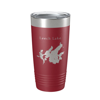 Leech Lake Map Tumbler Travel Mug Insulated Laser Engraved Coffee Cup Minnesota 20 oz-18