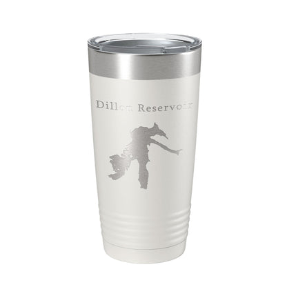 Dillon Reservoir Tumbler Lake Map Travel Mug Insulated Laser Engraved Coffee Cup Colorado 20 oz-1