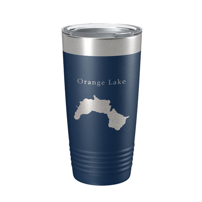 Orange Lake Map Tumbler Travel Mug Insulated Laser Engraved Coffee Cup Maine 20 oz-2