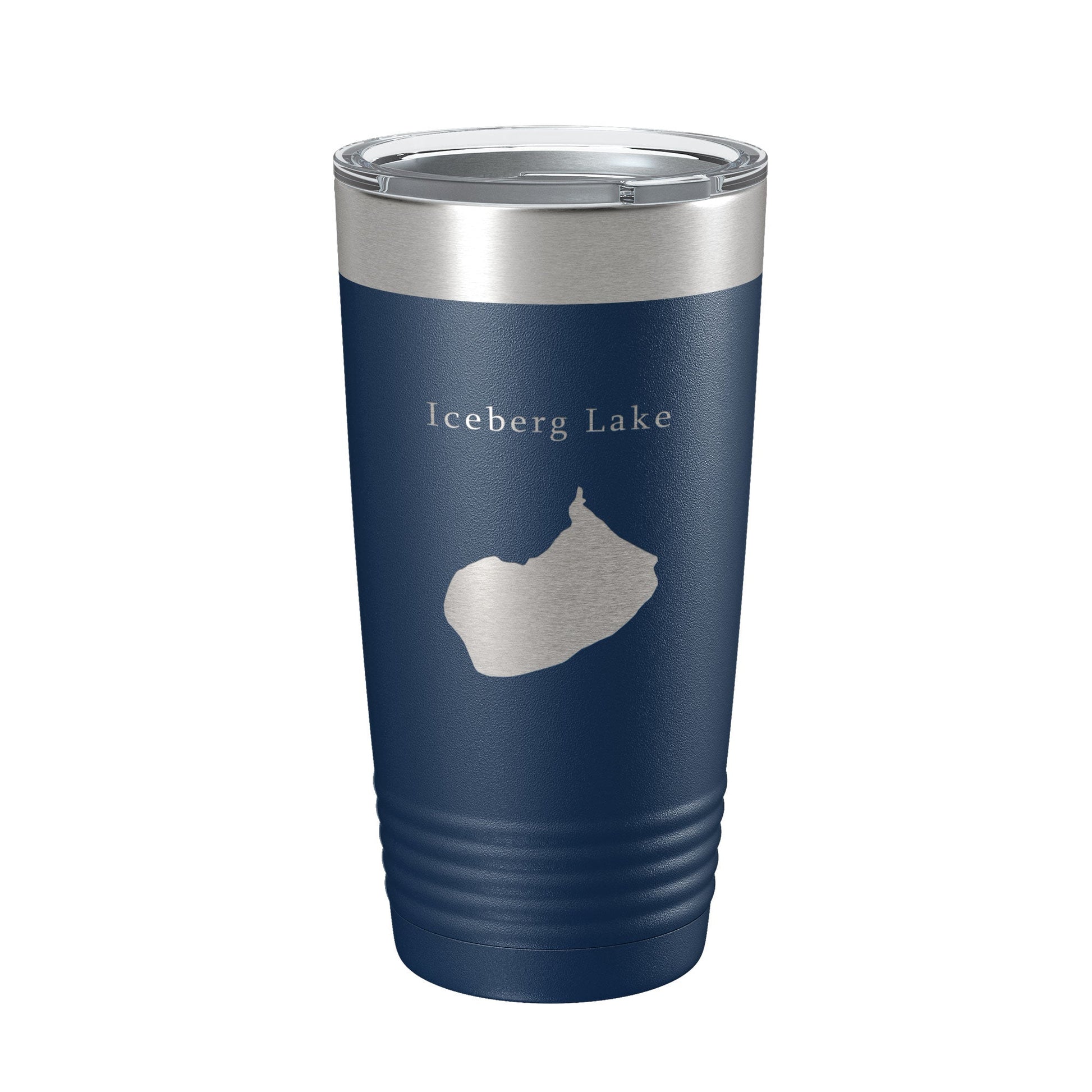 Iceberg Lake Map Tumbler Travel Mug Insulated Laser Engraved Coffee Cup Montana 20 oz-2