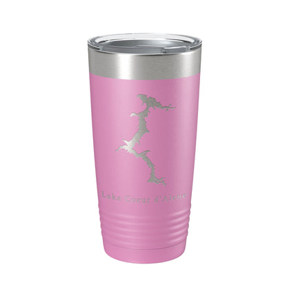 Lake Coeur d'Alene Map Tumbler Travel Mug Insulated Laser Engraved Coffee Cup Idaho 20 oz-14