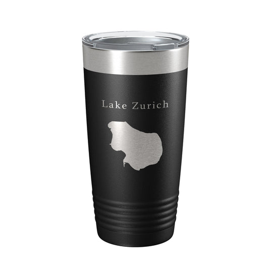 Lake Zurich Map Tumbler Travel Mug Insulated Laser Engraved Coffee Cup Illinois 20 oz-0