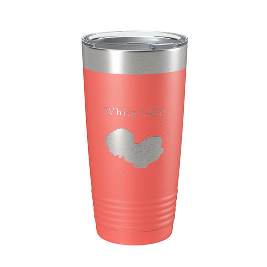 White Lake Map Tumbler Travel Mug Insulated Laser Engraved Coffee Cup Louisiana 20 oz-20
