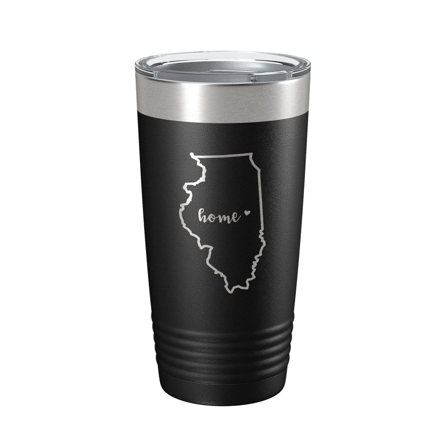 Illinois Tumbler Home State Travel Mug Insulated Laser Engraved Map Coffee Cup 20 oz-0