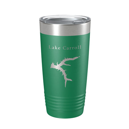 Lake Carroll Map Tumbler Travel Mug Insulated Laser Engraved Coffee Cup Illinois 20 oz-9