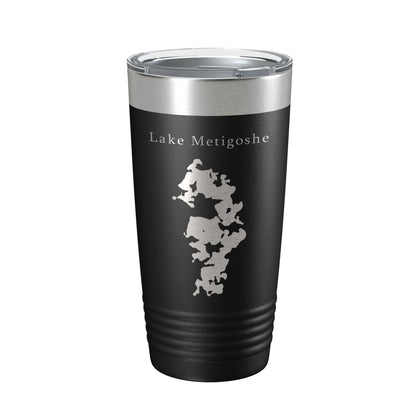Lake Metigoshe Map Tumbler Travel Mug Insulated Laser Engraved Coffee Cup North Dakota 20 oz-0