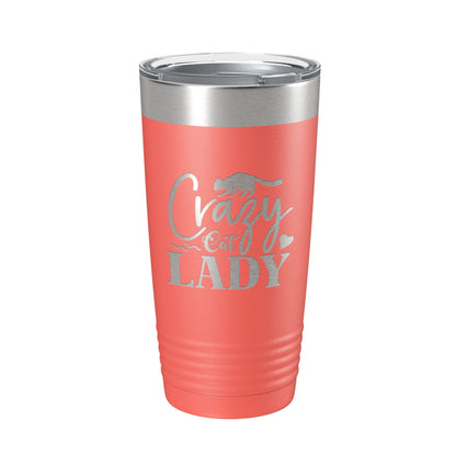 Crazy Cat Lady Tumbler Travel Mug Funny Cat Lover Gift Insulated Laser Engraved Coffee Cup 20 oz-20