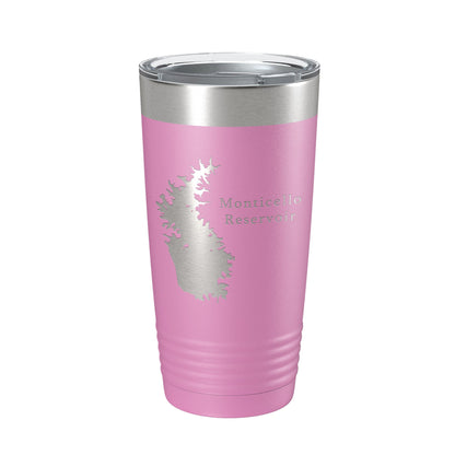 Monticello Reservoir Tumbler Lake Map Travel Mug Insulated Laser Engraved Coffee Cup South Carolina 20 oz-14