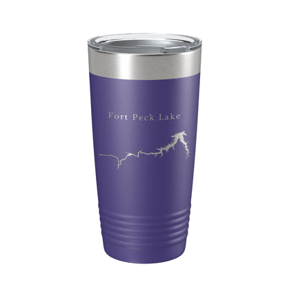 Fort Peck Lake Map Tumbler Travel Mug Insulated Laser Engraved Coffee Cup Montana 20 oz-15