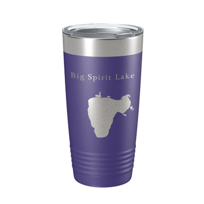 Big Spirit Lake Map Tumbler Travel Mug Insulated Laser Engraved Coffee Cup Iowa Minnesota 20 oz-15