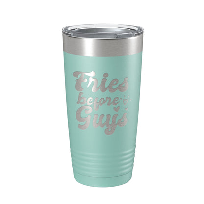Fries Before Guys Tumbler Funny Galentine's Day Travel Mug Valentine's Single Insulated Laser Engraved Coffee Cup Retro 20 oz-12