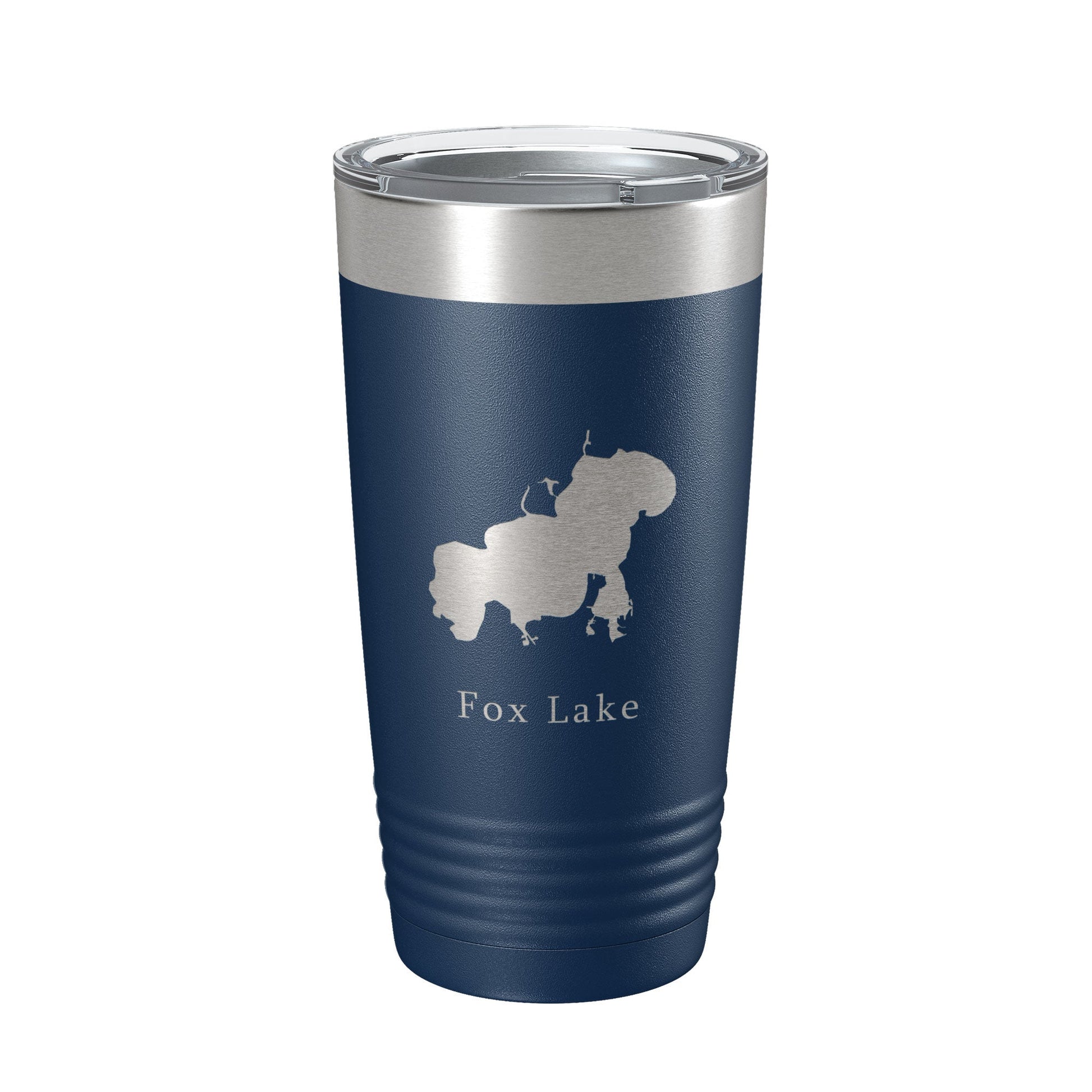 Fox Lake Map Tumbler Travel Mug Insulated Laser Engraved Coffee Cup Illinois 20 oz-2