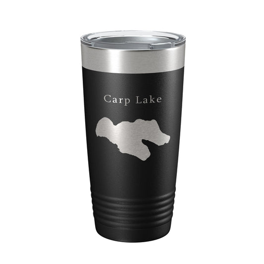 Carp Lake Map Tumbler Travel Mug Insulated Laser Engraved Coffee Cup Michigan 20 oz-0