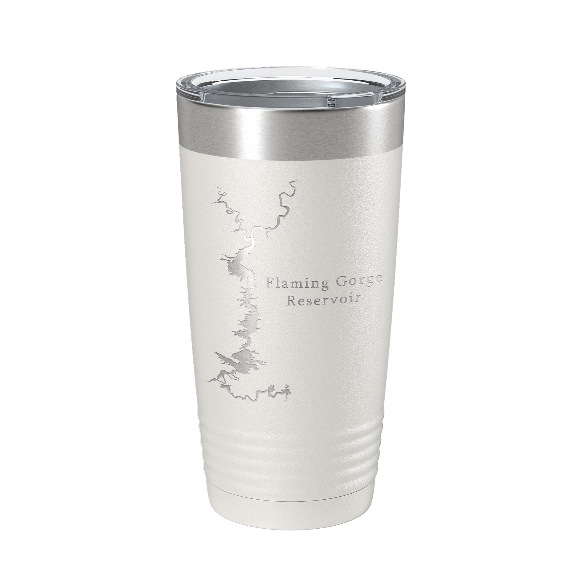 Flaming Gorge Reservoir Tumbler Lake Map Travel Mug Insulated Laser Engraved Coffee Cup Utah Wyoming 20 oz-1