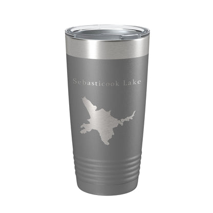 Sebasticook Lake Map Tumbler Travel Mug Insulated Laser Engraved Coffee Cup Maine 20 oz-16