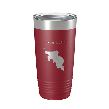 Loon Lake Map Tumbler Travel Mug Insulated Laser Engraved Coffee Cup Washington 20 oz-18