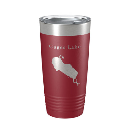 Gages Lake Map Tumbler Travel Mug Insulated Laser Engraved Coffee Cup Illinois 20 oz-18