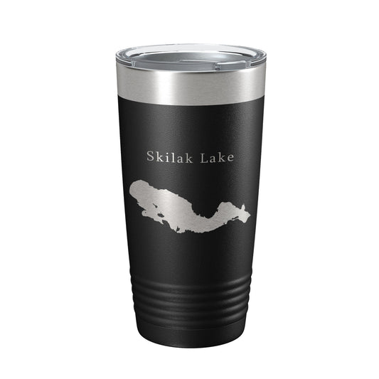 Skilak Lake Map Tumbler Travel Mug Insulated Laser Engraved Coffee Cup Alaska 20 oz-0