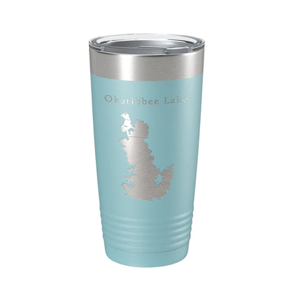 Okatibbee Lake Map Tumbler Travel Mug Insulated Laser Engraved Coffee Cup Mississippi 20 oz-13