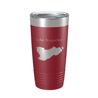 Lake Noquebay Map Tumbler Travel Mug Insulated Laser Engraved Coffee Cup Wisconsin 20 oz-18
