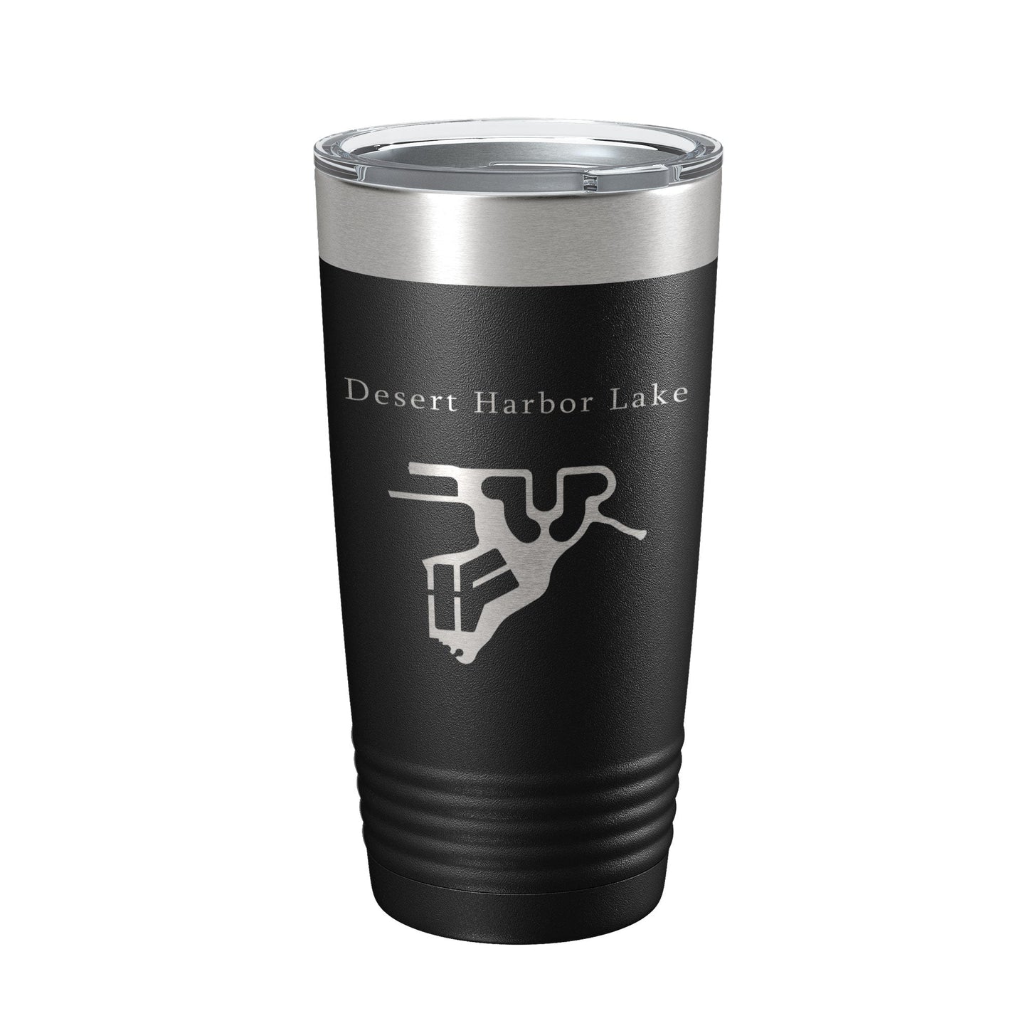 Desert Harbor Lake Map Tumbler Travel Mug Insulated Laser Engraved Coffee Cup Arizona 20 oz-0