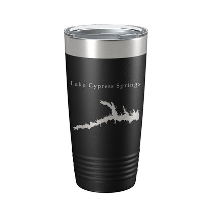 Lake Cypress Springs Map Tumbler Travel Mug Insulated Laser Engraved Coffee Cup Texas 20 oz-0