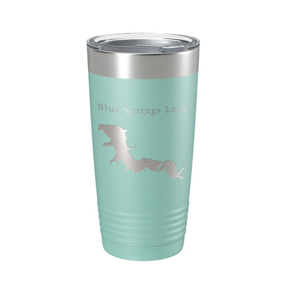 Blue Springs Lake Map Tumbler Travel Mug Insulated Laser Engraved Coffee Cup Missouri 20 oz-12