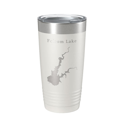 Folsom Lake Map Tumbler Travel Mug Insulated Laser Engraved Coffee Cup California 20 oz-1
