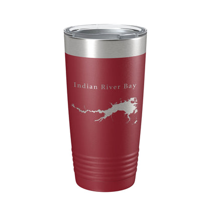 Indian River Bay Tumbler Lake Map Travel Mug Insulated Laser Engraved Coffee Cup Delaware 20 oz-18